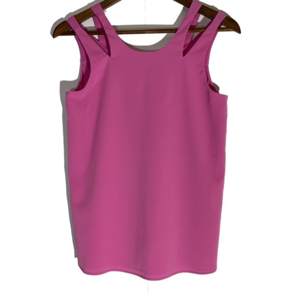 Banana Republic Tank Top Double Slit Straps Pink Sleeveless Fully Lined Size XS.